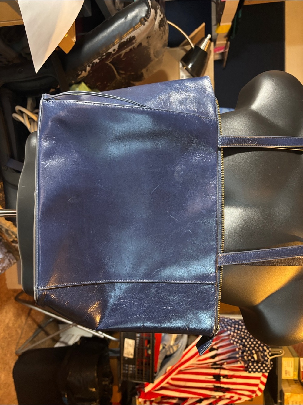 Hobo Brand Leather Navy Concealed Carry Tote Bag P-128